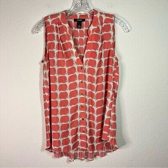Alfani v neck elephant‎ tank top accordion back size 2 - Picture 1 of 6